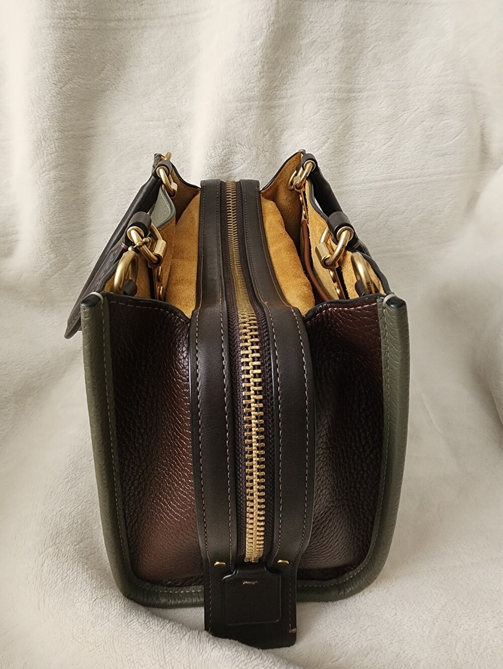 Coach Rogue 25 Army Green and Oxblood Colorblock - Picture 16 of 16